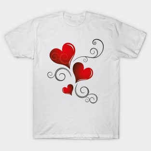 Valentine's Day - Floral Hearts T-Shirt